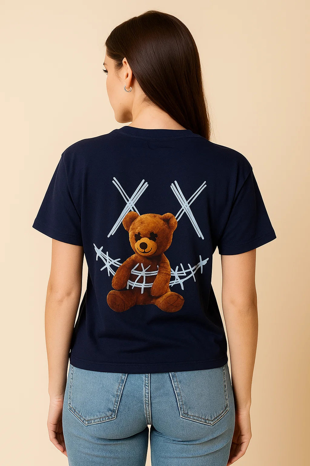 Teddy Stitch - Unisex Half sleeve T-Shirt - Navy Blue