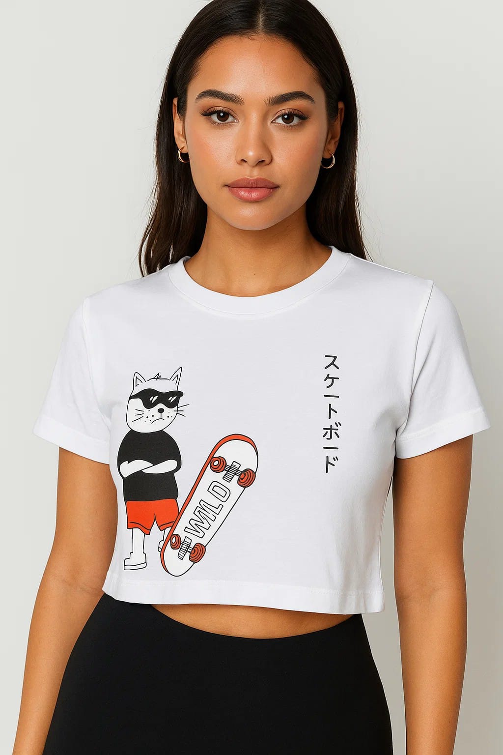 Wild Cat- Crop Top- White