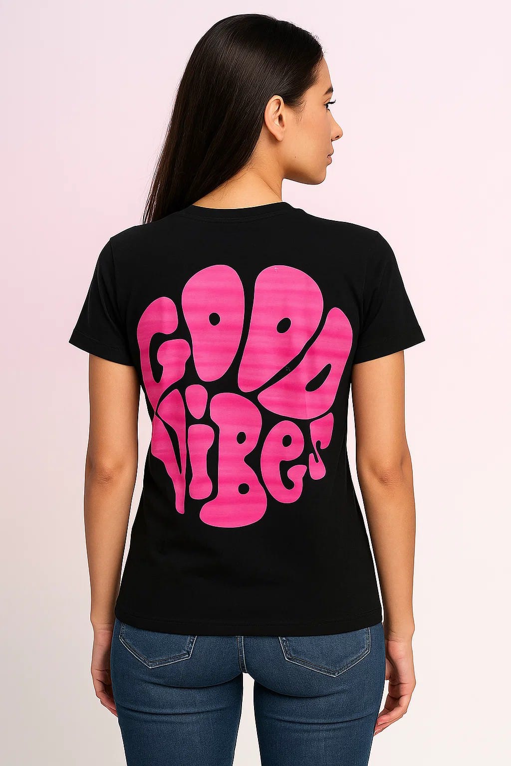 Good Vibes - Unisex Half Sleeves T-Shirt - Black