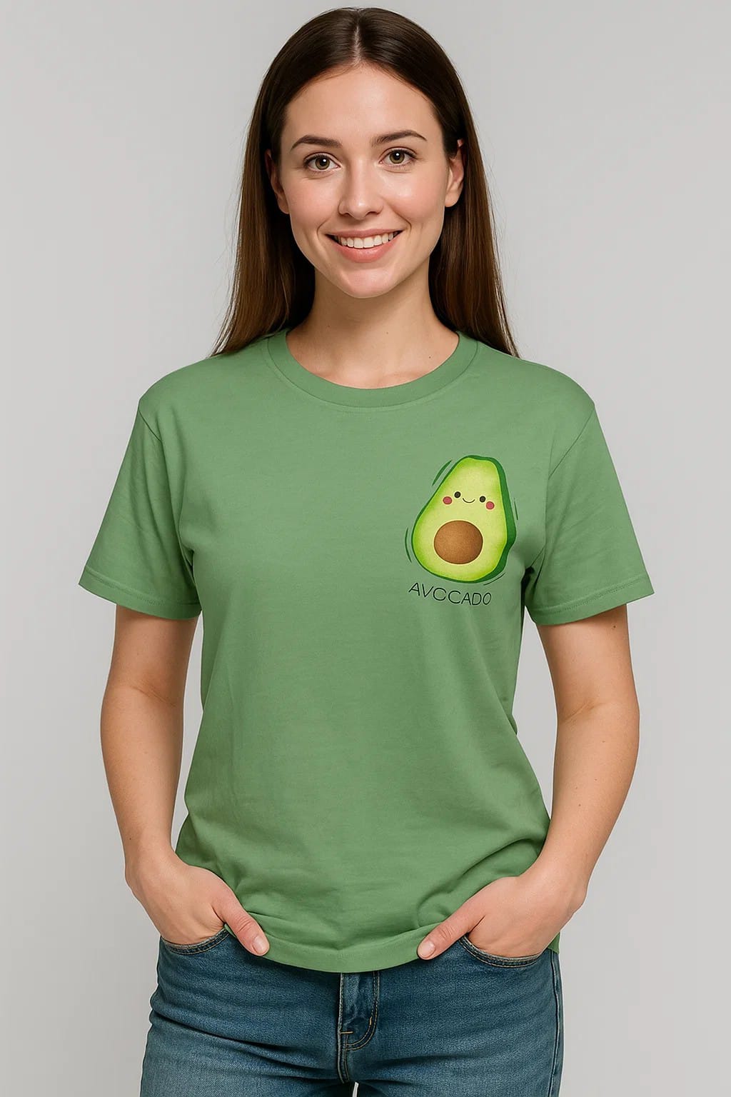 Avocado - Unisex Half sleeve T-Shirt - Bottle Green