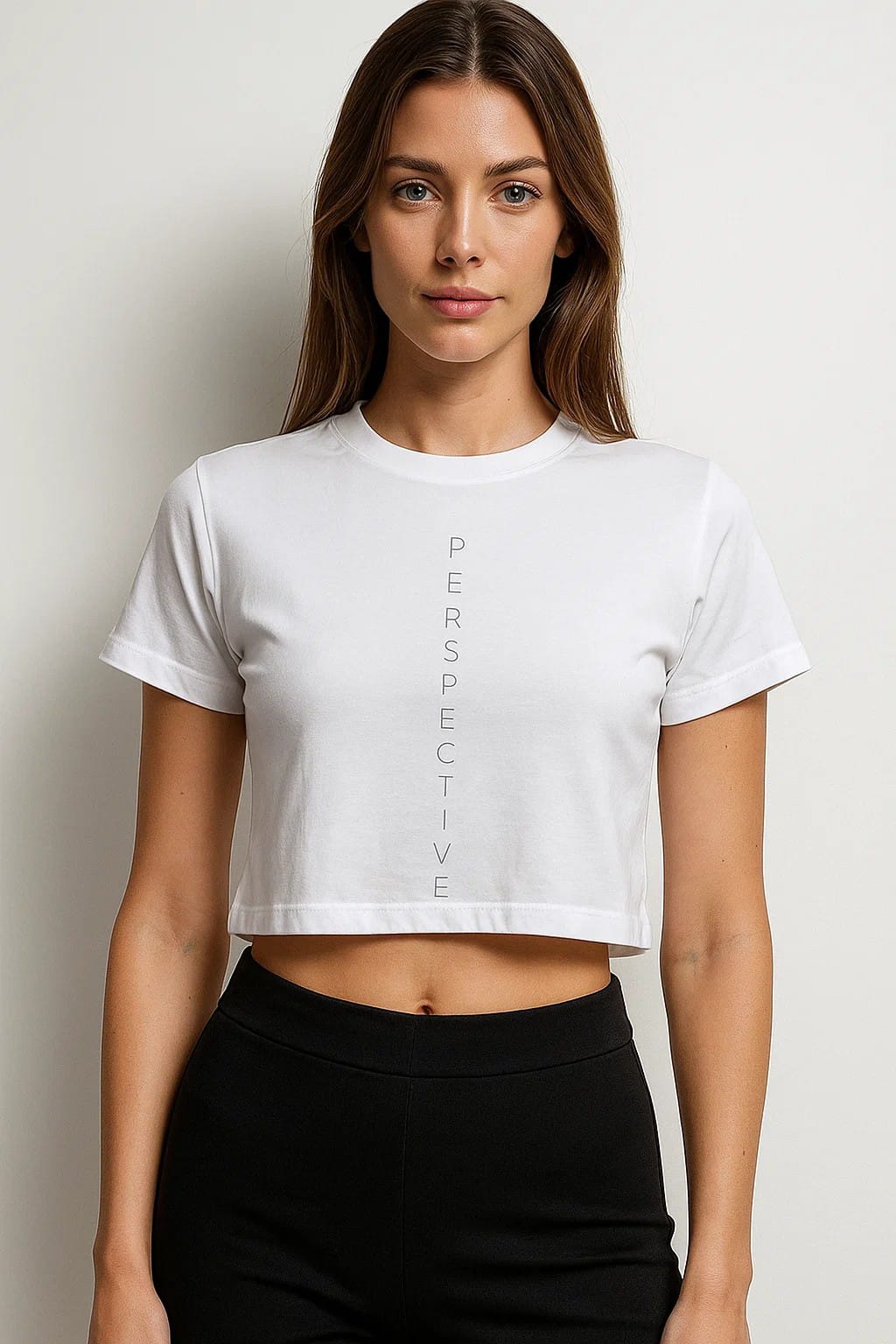 Perspective- Crop Top- White