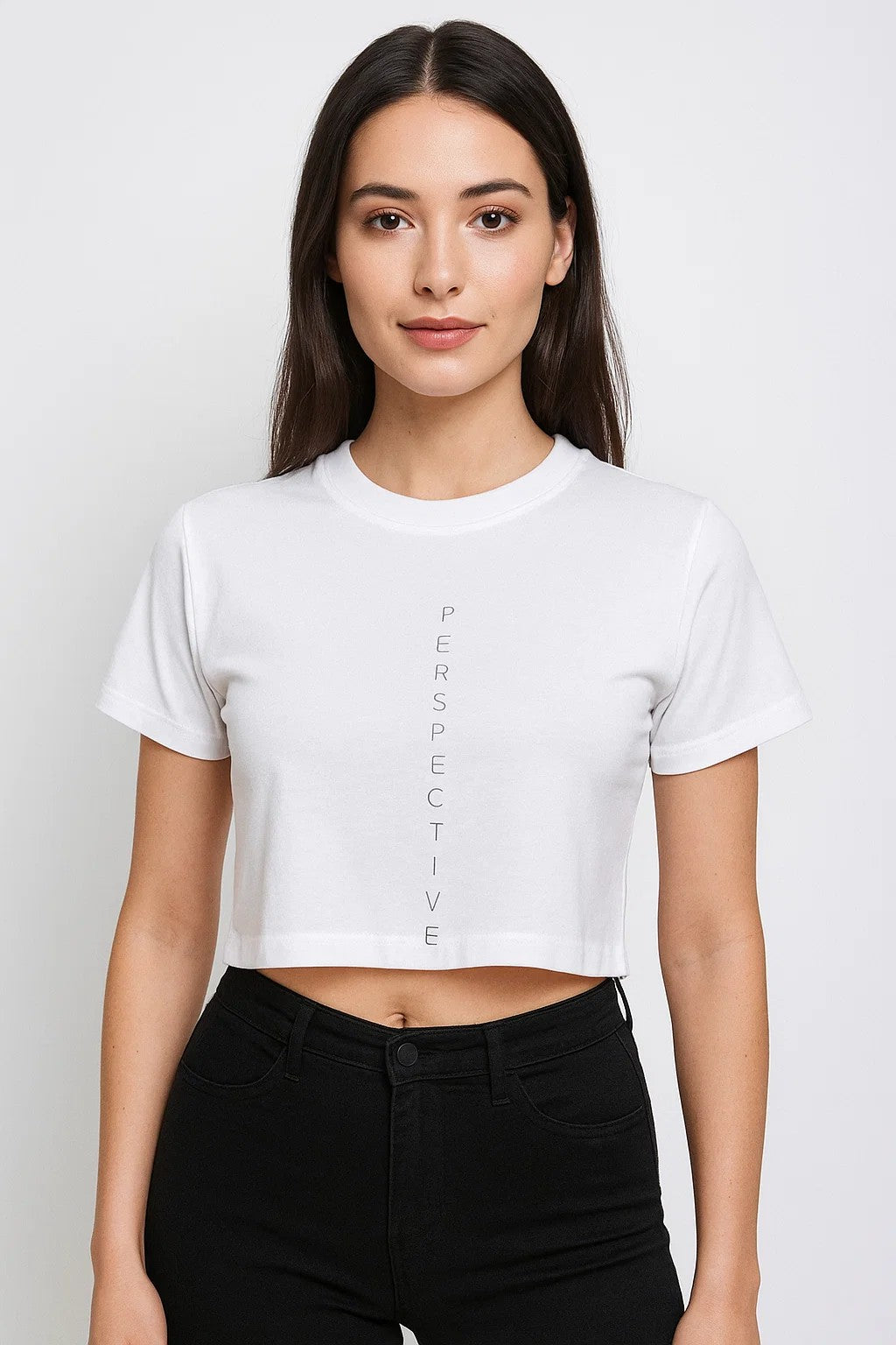 Perspective- Crop Top- White