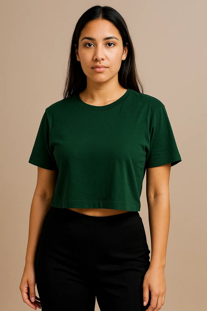 Bottle Green- Crop Top