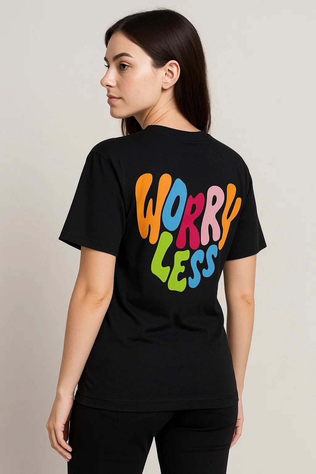 Worry Less - Unisex Oversized T-Shirt - Black