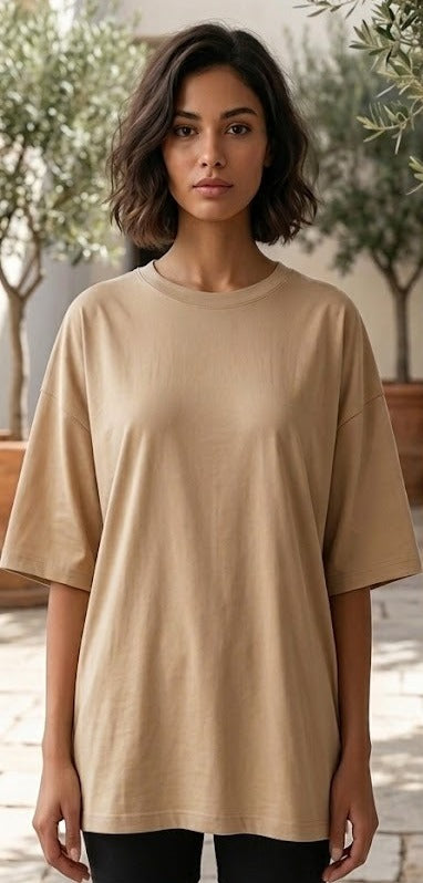 Beige - Unisex Oversized T-Shirt
