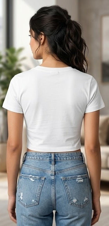 Never Wrong - Crop Top- White