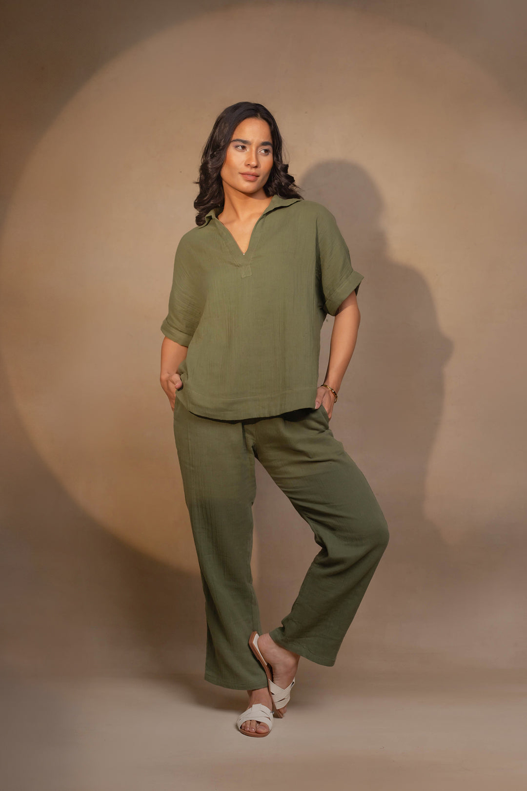 Lavasa Co-ord Set: Olive