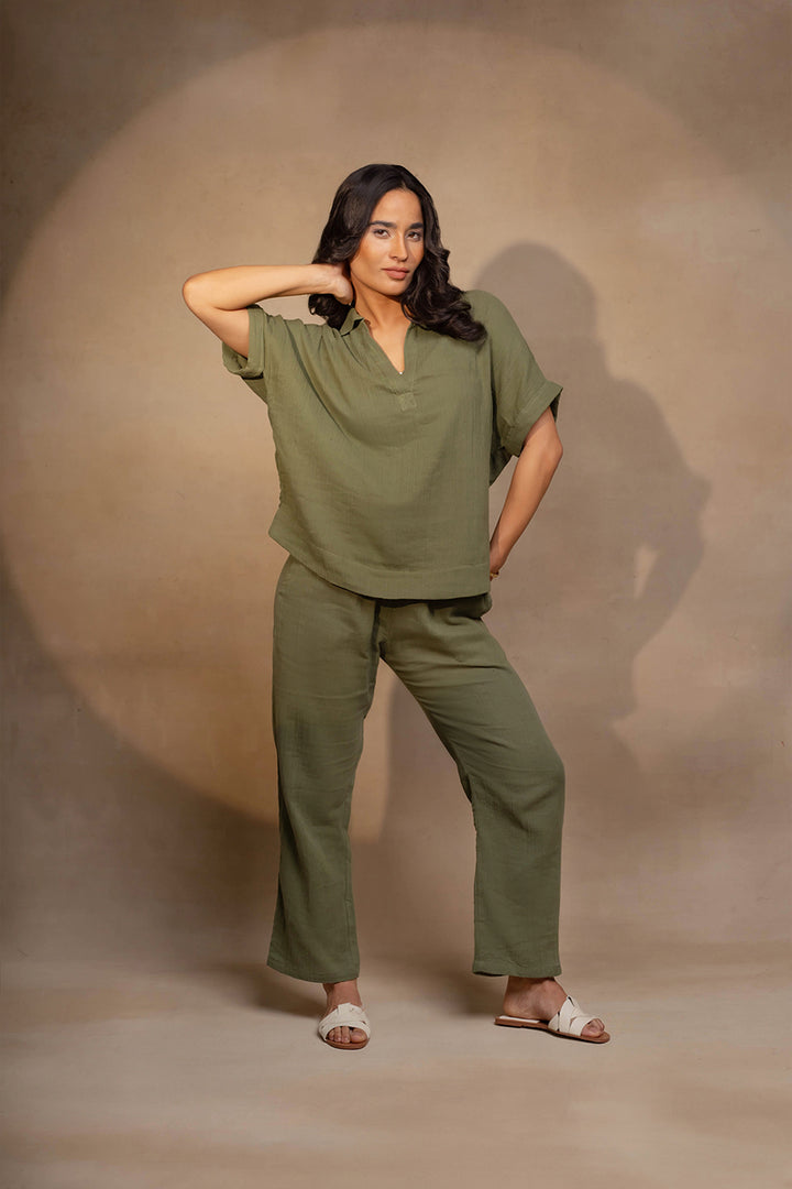 Lavasa Co-ord Set: Olive