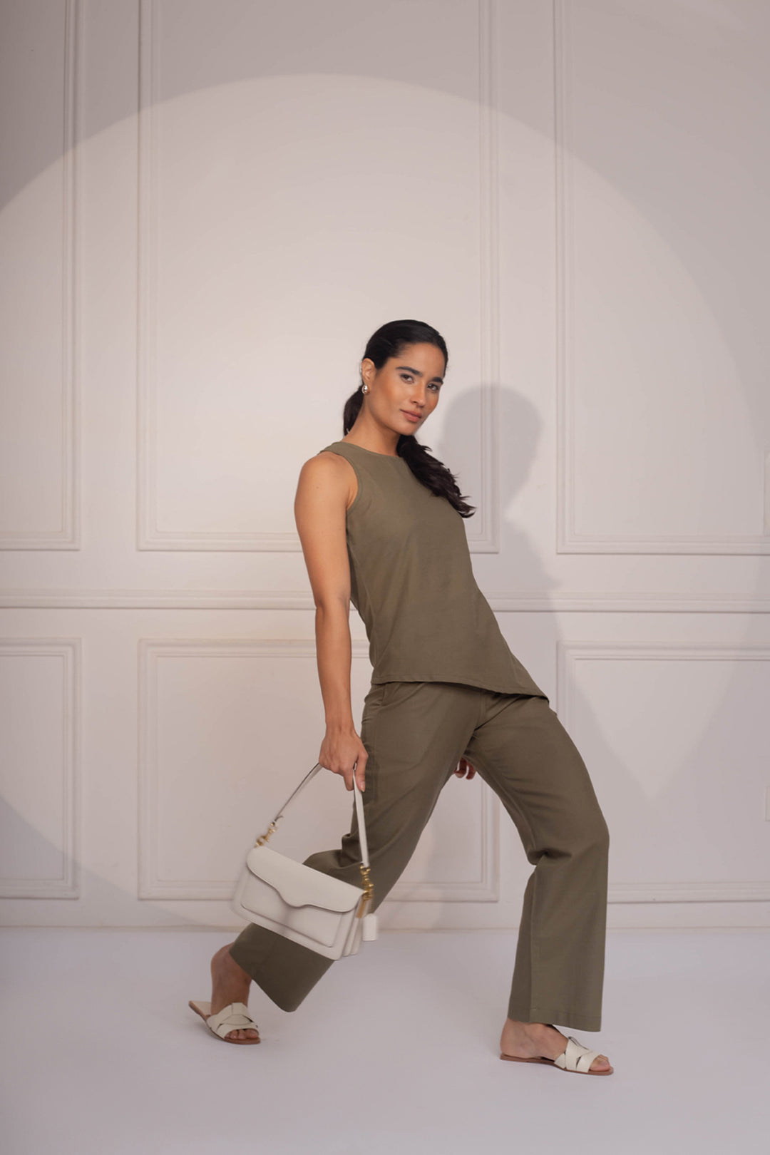 Arla Co-ord Set: Olive