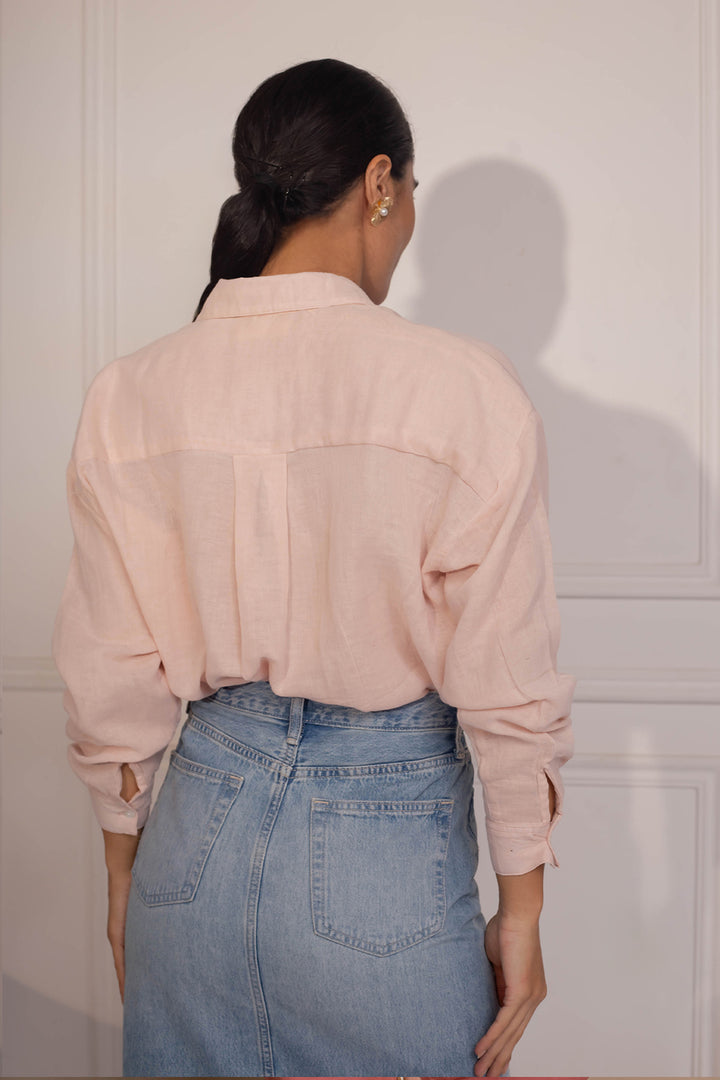 Celesta Oversize Shirt: Powder Pink