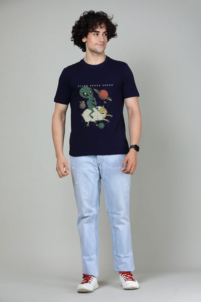 Alien Space Sheep -  Printed Half sleeves T- Shirt