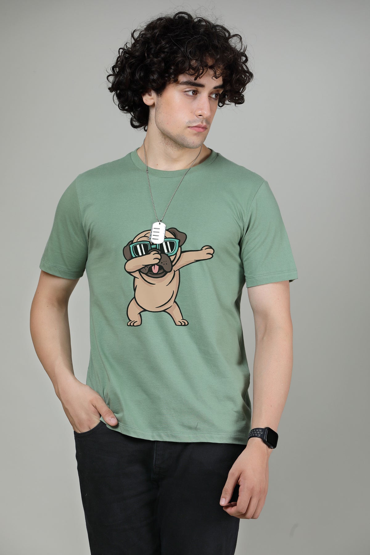Dabbing Pug - Printed Half sleeves T- Shirt