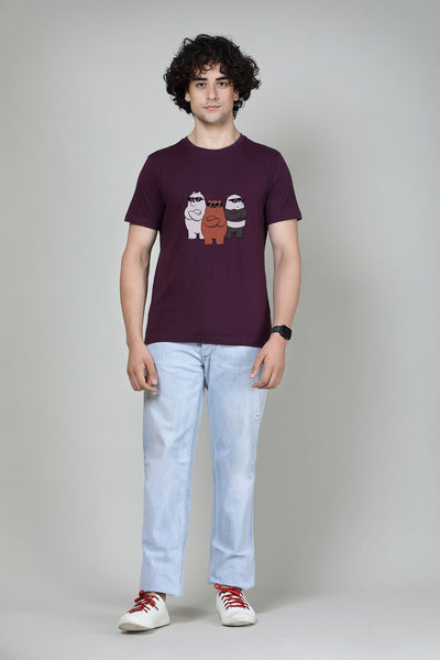 Bare Bears - Printed Half sleeves T- Shirt