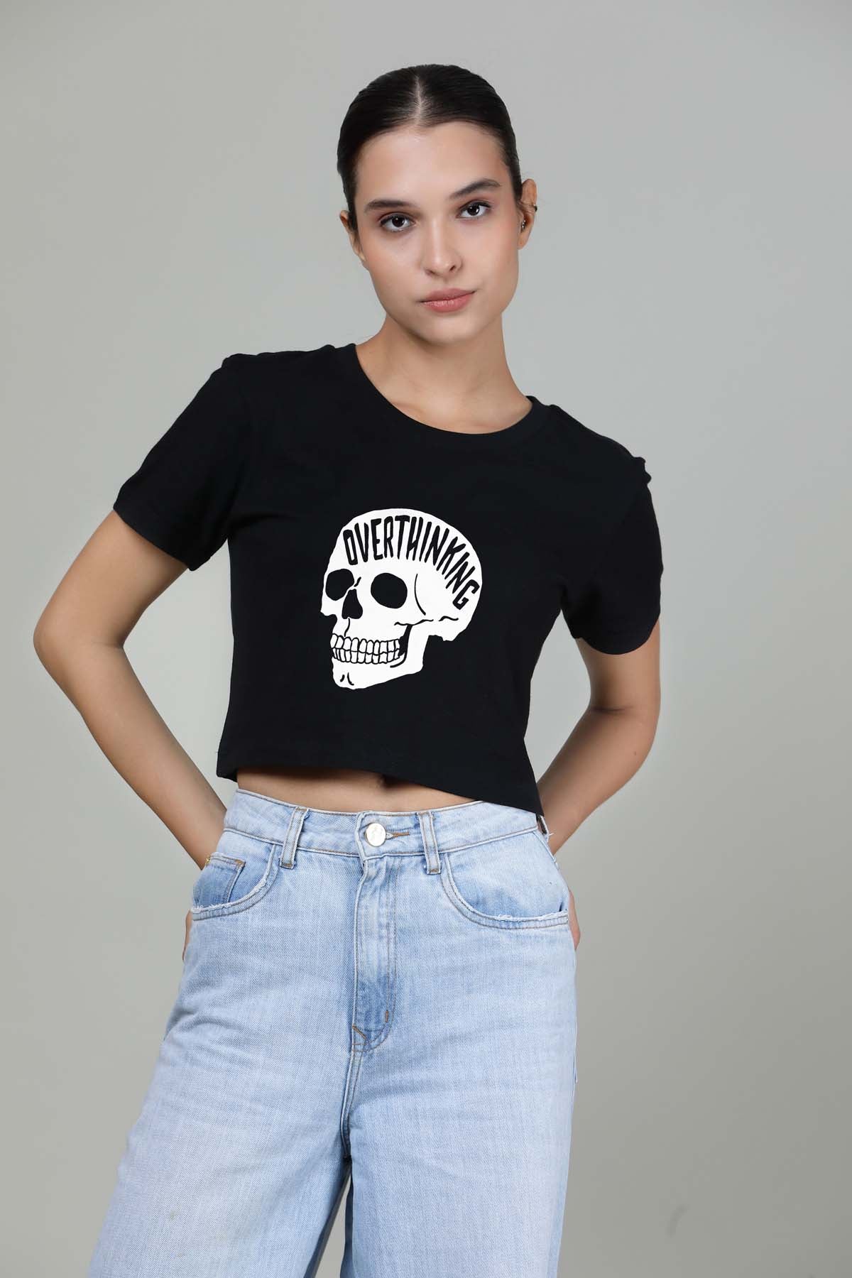 Overthinking Printed Crop Top