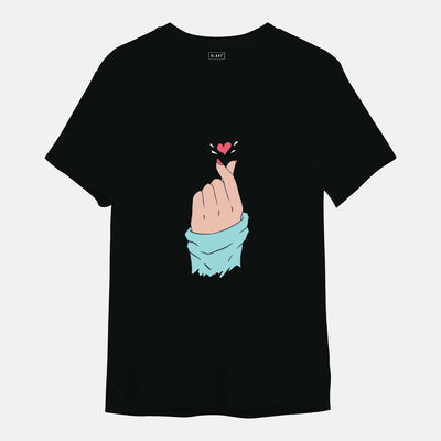 Finger Heart - Printed Half sleeves T- Shirt
