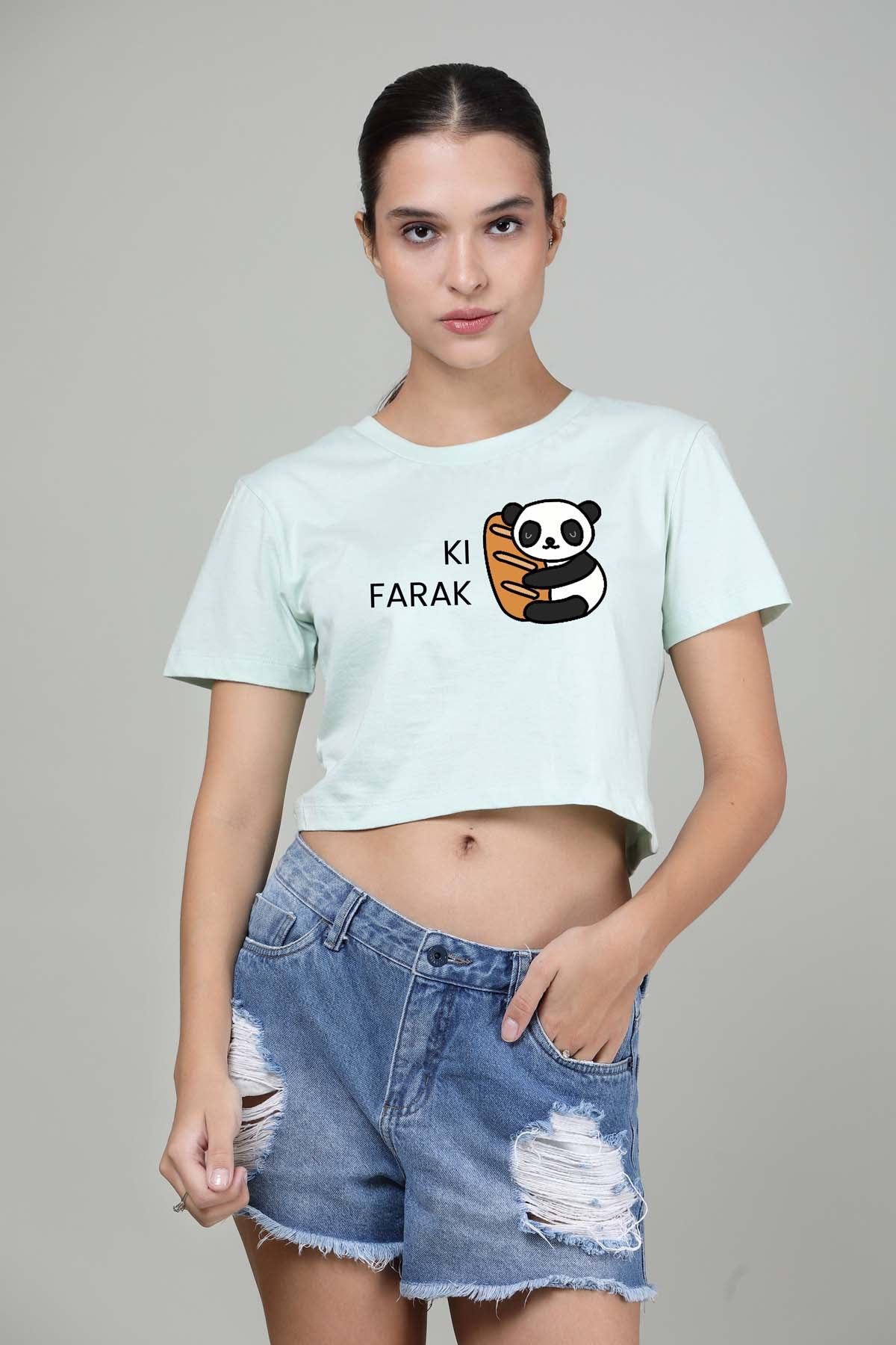 Ki Farak Panda Printed Crop Top