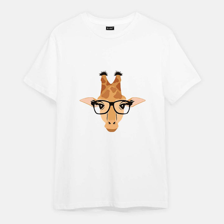 Giraffe With Glasses -  Printed Half sleeves T- Shirt