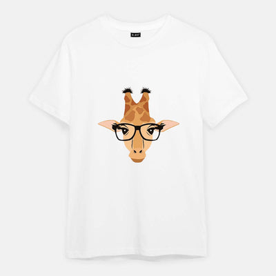 GIRAFFE WITH GLASSES -  Printed Half sleeves T- Shirt