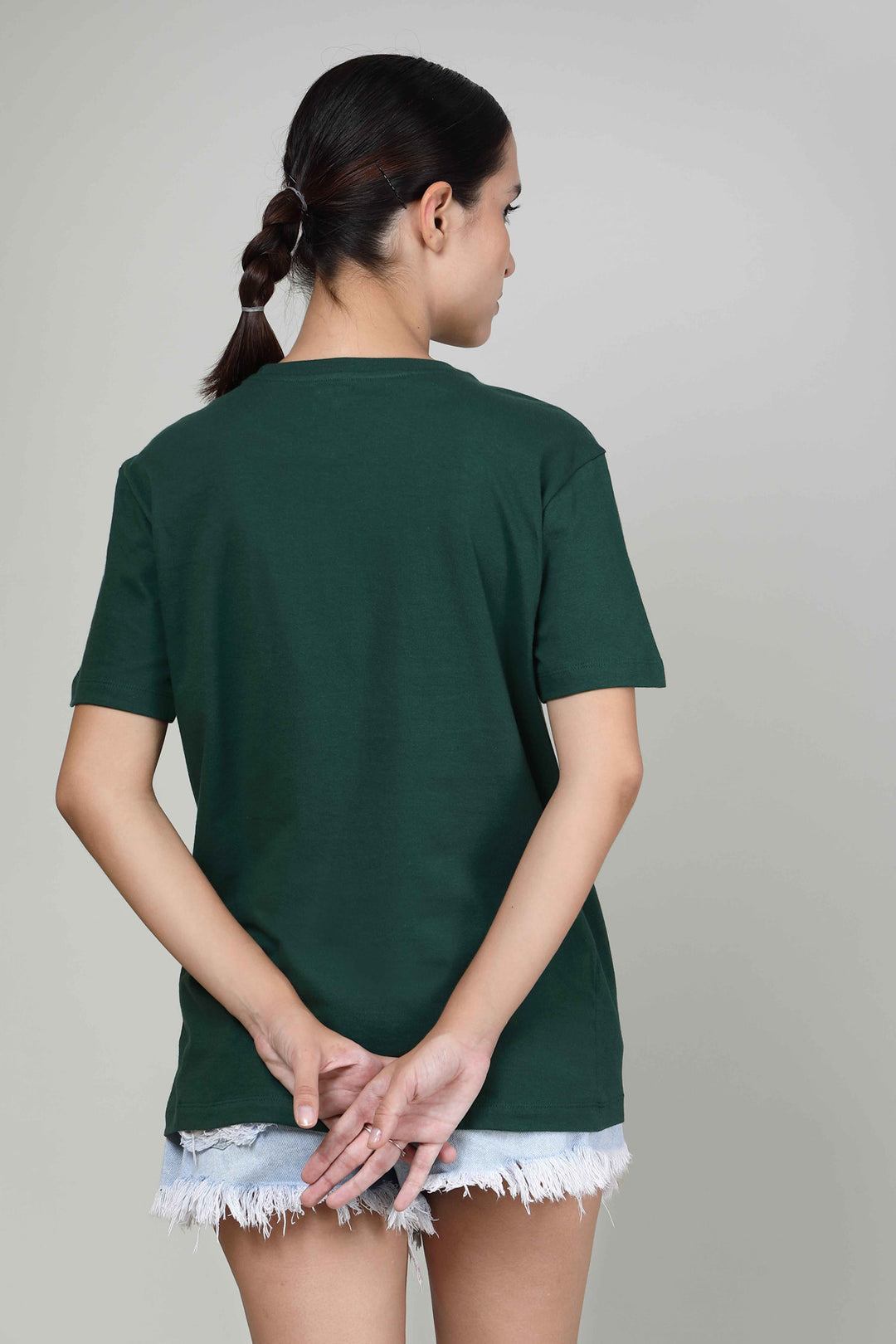 Bottle Green - Womens Half sleeves T- Shirt