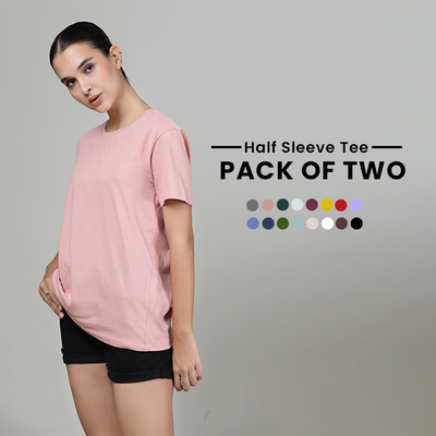 Pack of 2 Women Half Sleeve T-Shirt