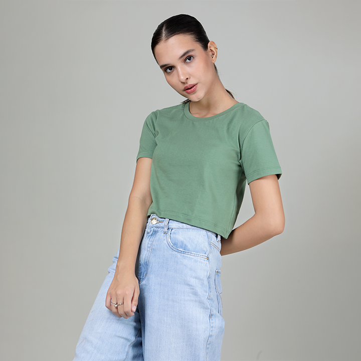Pastel Green Crop Top OLAVI